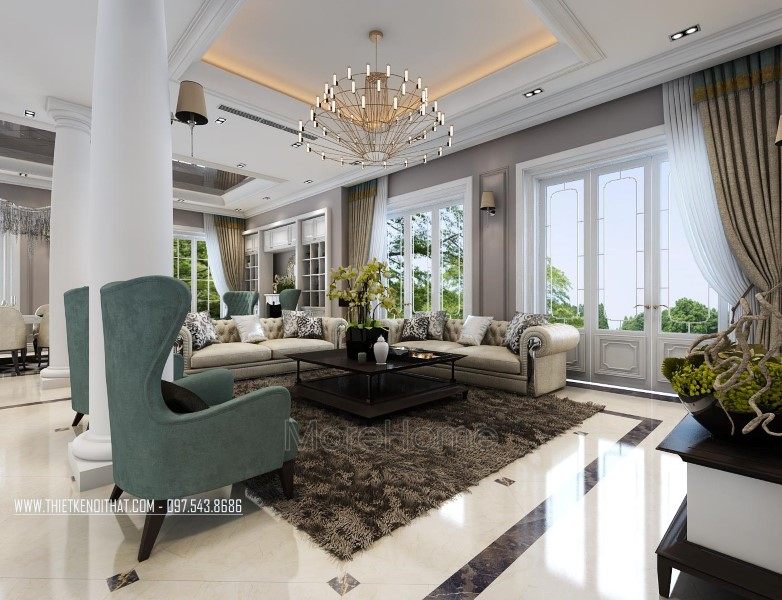 Thiết kế nội thất phòng khách biệt thự The Manor Lào Cai